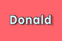 Donald name halftone vector word typography