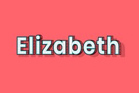 Elizabeth name halftone vector word typography