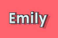 Emily name halftone vector word typography