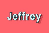Jeffrey name halftone vector word typography