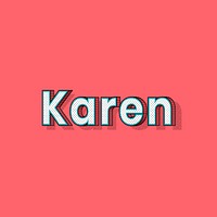 Karen name halftone vector word typography