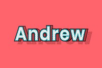 Andrew male name halftone vector word typography