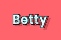 Betty name halftone vector word typography