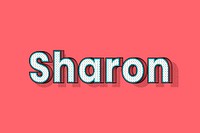 Sharon name halftone vector word typography