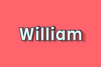 William name halftone vector word typography