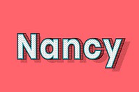 Nancy name halftone vector word typography