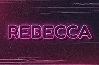Rebecca neon name font typography vector