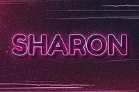 Sharon word art vector neon typography