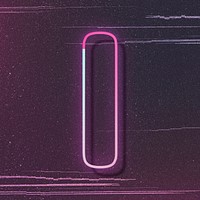 Capital letter I vector neon font typography