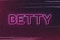 Betty neon name font typography