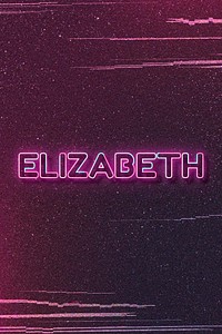 Elizabeth word art vector neon typography