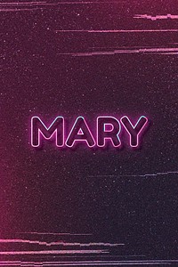 Mary word art vector neon | Free Photo - rawpixel