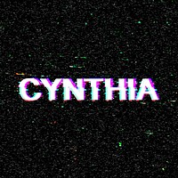 Cynthia name typography glitch effect
