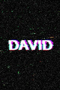 David male name typography glitch effect