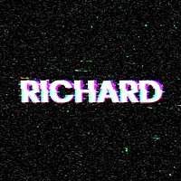 Richard name typography glitch effect