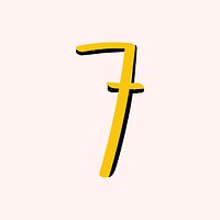 7 seven doodle typography font vector
