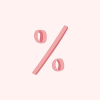 Percent % percentage doodle typography font vector