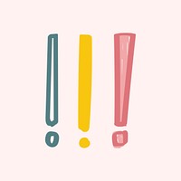 Exclamation marks doodle typography vector font