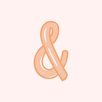 Ampersand & doodle typography font vector