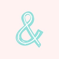 Ampersand & doodle typography font vector