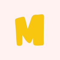 Letter M doodle typography vector