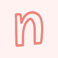 N letter doodle typography vector