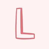 L letter doodle font typography vector