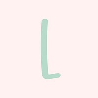 L letter doodle font typography vector