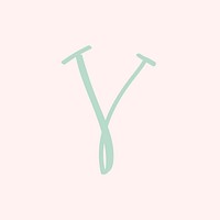 Hand drawn letter V doodle typography vector