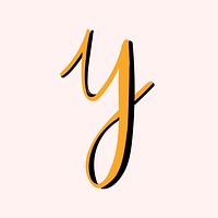 Letter Y doodle font typography vector