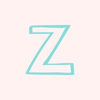 Z letter doodle font typography vector