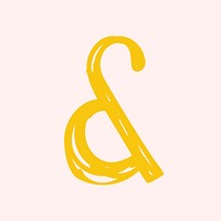 Ampersand symbol psd doodle font typography hand drawn
