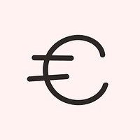 Currency Euro symbol vector hand drawn doodle font typography