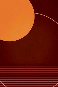 Minimalist vector sun landscape retro poster style 