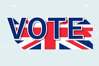 Election vote word United Kingdom psd flag