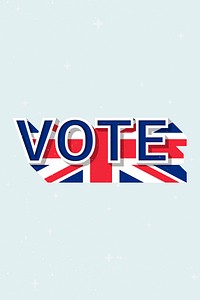 Vote United Kingdom flag text vector