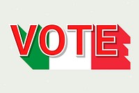 Vote message Italy flag election illustration