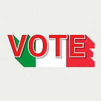 Vote message election Italy flag illustration