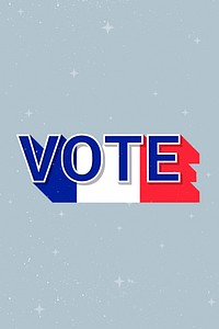 Vote France flag text vector