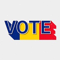 Vote message election Romania flag illustration