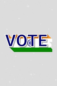 Vote India flag text vector
