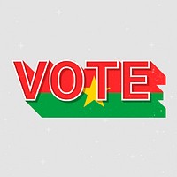 Burkina Faso flag vote text psd election