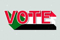 Vote word Sudan flag vector election