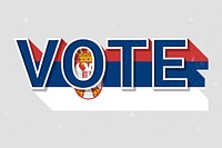 Vote word Serbia flag vector election