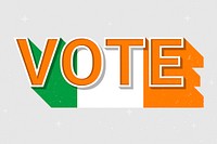 Vote message Ireland flag election illustration