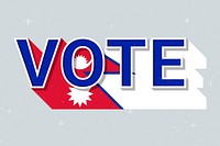 Election vote word Nepal psd flag