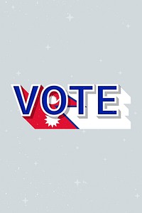 Vote Nepal flag text vector