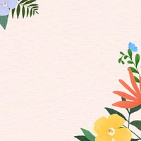 Floral frame vector on texture background