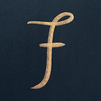 Letter F cursive typography font