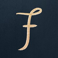 Letter F cursive typography vector font